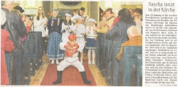 ”Sascha tanzt in der Kirche” Mitteldeutsche Zeitung vom 05.05.2015