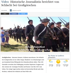 ”Historische Journalistin berichtet von der Schlacht bei Großgörschen” Mitteldeutsche Zeitung vom 09.05.2016