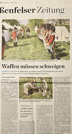”Waffen müssen schweigen” Mitteldeutsche Zeitung vom 09.05.2022