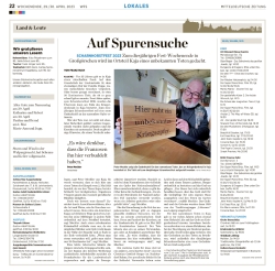 ”Auf Spurensuche” Mitteldeutsche Zeitung vom 29.04.2023
